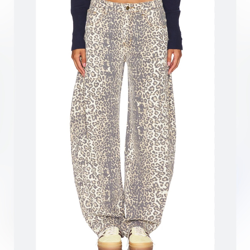 LIONESS horseshoe jean in leopard fade